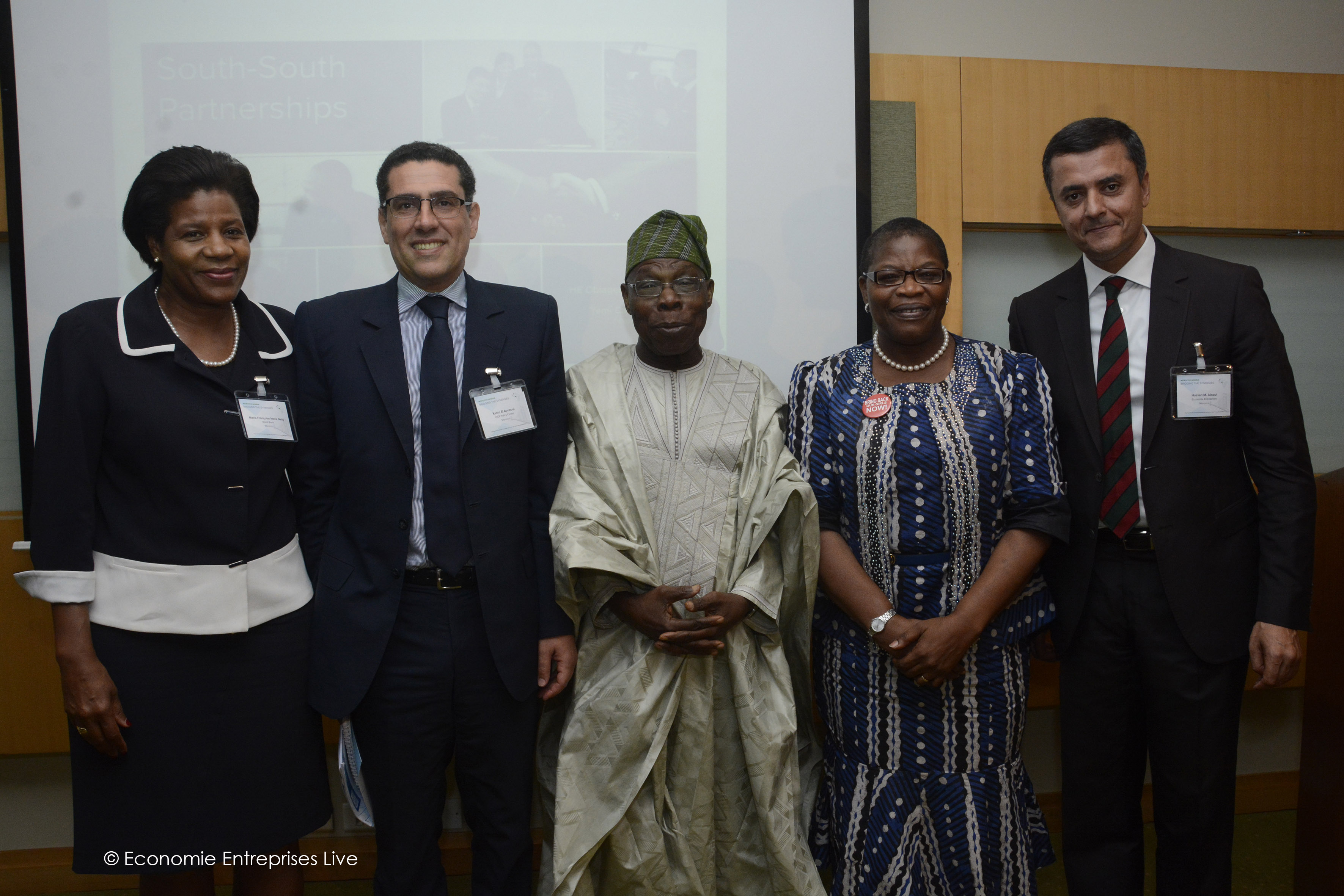 MF Marie Nelly_ Banque mondiale_ Karim El Aynaoui_ OCP Policy Center_ SE Olusegun Obasanjo_ Obiageli Ezekwesili et Hassan M_Alaoui
